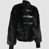 Nayeli Faux Rabbit Fur Bomber Jacket 