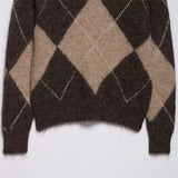 Leonor Off the Shoulder Argyle Sweater