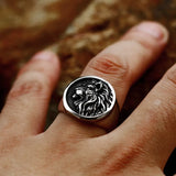 Vintage Lion Head Medallion Rings