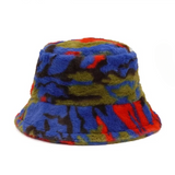 Colorful Prints Faux Fur Bucket Hats