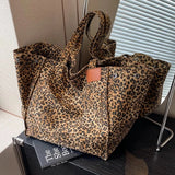 Jumbo Leopard Prints Shoulder Canvas Bags