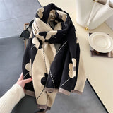 Retro Floral Cashmere Shawl Scarves