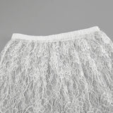 Flavia Lace Mesh Maxi Flare Skirt