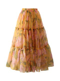 Veronica Spring Floral Prints Tiered Skirts