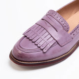 Kinsey Vintage Genuine Leather Fringe Loafer