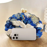 Maji Embroidered Crane Evening Clutch
