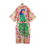 Daliah Peacock Floral Boho Kimono Robe