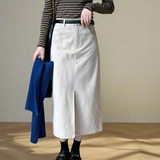 Jaden Corduroy Pencil Midi Skirts