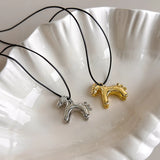 Retro Horse Charm Pendant Long Rope Necklaces