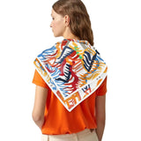 Luxe Graffiti Horse Print Square Silk Scarves