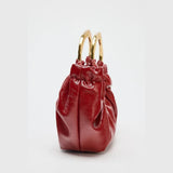 Sia Ruched Glossy Top Handle Tote