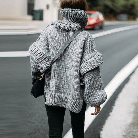 Freya Chunky Knit Funnel Neck Sweater – watereverysunday Freya Chunky Knit Funnel Neck Sweater – watereverysunday
