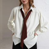 Adily Casual Tie Shirt Blouse