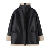 Kirsty Shearling Faux Leather Half Coat