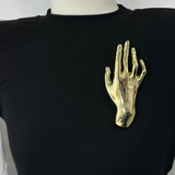 Metallic Hands Brooches - Gold