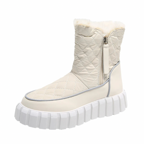 Geneva Quilted Plush Lined Platform Winter Boots 