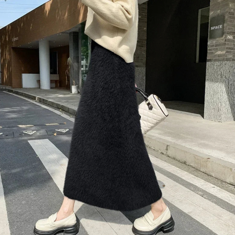 Sonoma Furry Plush Knit Maxi Skirt
