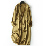 Margita Luxe Satin Trench Duster Coat