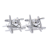 Ziva Geometry Sphere and Bars Stud Earrings