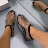 Stefania Crystal Sequin Mesh Boots Slippers