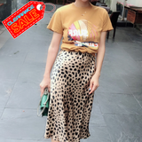 Leopard Print Satin Midi Skirts