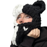 Two Tone Chunky Knit Cute Bear Hats