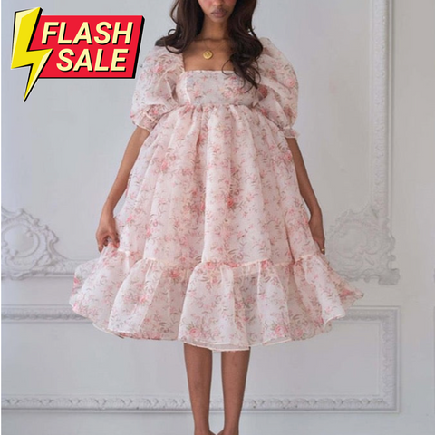pink baby doll dress Valencia Ruffle Organza Baby Doll Dresses