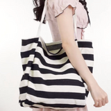 Capri Bold Stripe Casual Canvas Tote