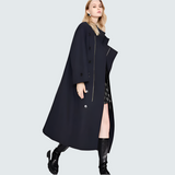 Nadine Front Pocket & Funnel Neck Cocoon Trench Coat - 2 Colors