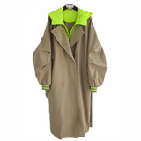 Lula Neon Trim Hooded Trench Coat