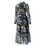 Cornelia Dark Floral Chiffon Dress