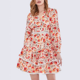 Nina Spring Floral Mini Flare Dress