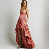 Zelda Open Back Halter Maxi Dress