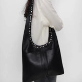 Sabre Vintage Rivet Suede Shoulder Bag