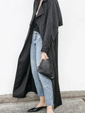 Brooke Casual Pinstripe Duster Trench Coat