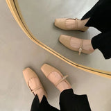 Garcelle Square Toe Mary Jane Ballet Flats