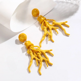 Coral Resin Drop Earrings