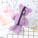 Plaid Nylon Bear Charm Eco Totes