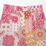 Shiovani Pink Floral Cropped Pants