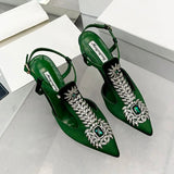 Fiona Rhinestone Pannel Satin Sandals