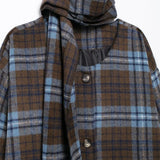 Faith Blue Plaid Scarf Maxi Duster Coat