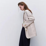 Lauren Soft Pastel Faux leather Blazer