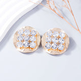 Njeri Rhinestone Disk Stud Earrings