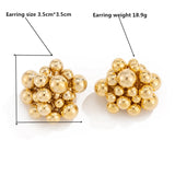 Ivana Metallic Geometric Beads Stud Earrings