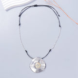 Hanna Big Metal Pendant Long Necklace