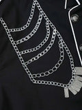 Inka Chain Embellished Military Bomber Jacket