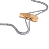 Gold Geometric Adjustable Long Bib Necklace