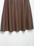 Brooke Faux Leather A-Line Midi Skirt