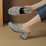 Misty Glitter Metallic Clog Mules