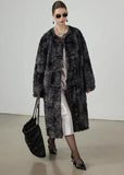 Elina Gradient Tie-dye Faux-Mink Fur Toggle Coat